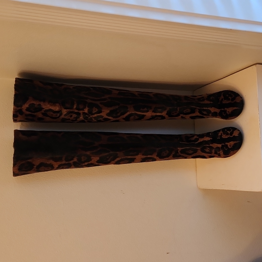 ♤ Giuseppe Zanotti Leopard Print Fur Boots - Picture 2 of 11